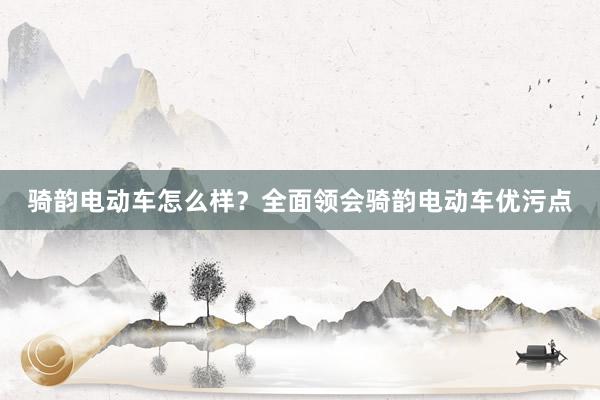 骑韵电动车怎么样？全面领会骑韵电动车优污点